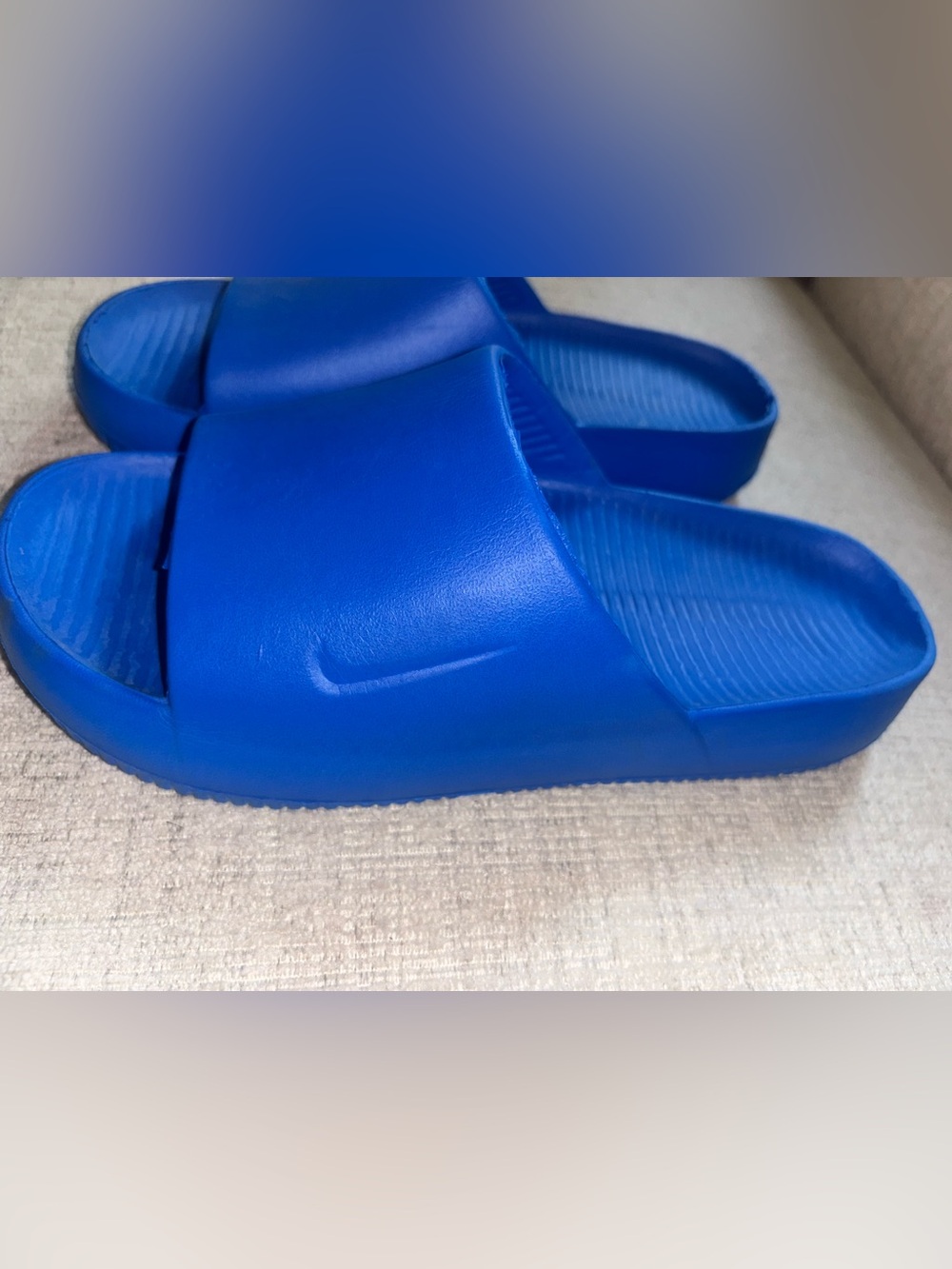 Nike Calm 41 Slides Sandals Cobalt Royal Blue Foam Recovery Shoes Slippers 10.5 - Picture 4 of 7